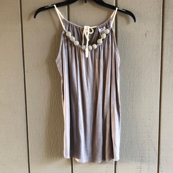Kenzie Gray Tie Back Embellished Camisole - Picture 1 of 6